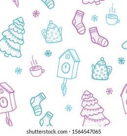 Merry Christmas seamless pattern for your design. Vector illustration