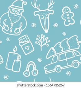 Merry Christmas seamless pattern for your design. Vector illustration