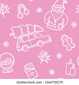 Merry Christmas seamless pattern for your design. Vector illustration