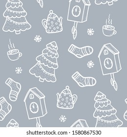 Merry Christmas seamless pattern for your design. Vector illustration