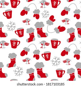 Merry Christmas. Seamless patterns. New year background
