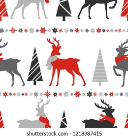 Merry Christmas Seamless Pattern.Vector Illustration.