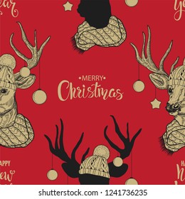 Merry Christmas Seamless Pattern.Vector illustration.