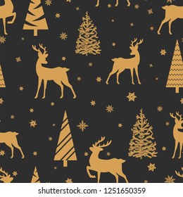 Merry Christmas seamless pattern.Vector illustration.
