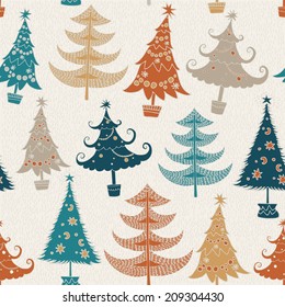 Merry Christmas seamless pattern.Vector.Vintage card. 