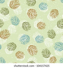 Merry Christmas, seamless vector background with cones.