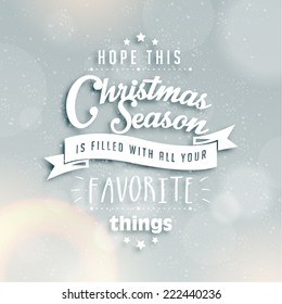 Merry Christmas Season Greetings Quote Vector Design