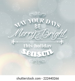 Merry Christmas Season Greetings Quote Vector Design