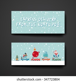 Merry Christmas Set Of Card Templates. Collection for Greeting, Congratulations, Invitations.