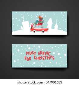 Merry Christmas Set Of Card Templates. Collection for Greeting, Congratulations, Invitations.