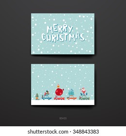 Merry Christmas Set Of Card Templates. Collection for Greeting, Congratulations, Invitations.