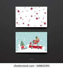 Merry Christmas Set Of Card Templates. Collection for Greeting, Congratulations, Invitations.