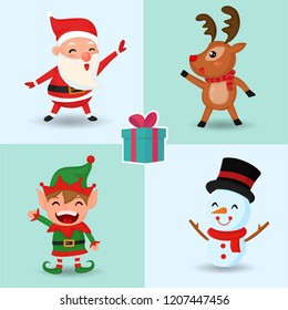 Merry Christmas. Set of cute christmas characters.