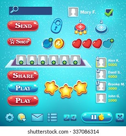 Merry Christmas - Set different elements in a cartoon style