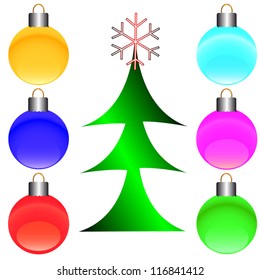 Merry Christmas set from different symbols on a white background