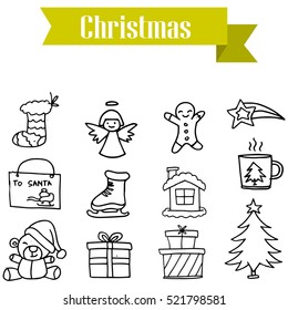 Merry Christmas set element vector