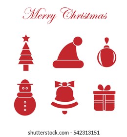 Merry Christmas set icon illustration vector