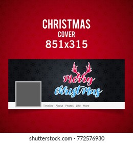 Merry Christmas set of social media covers, header templates wit
