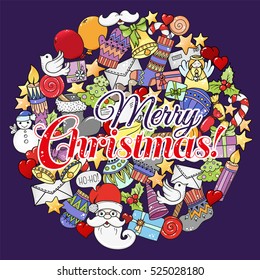 Merry christmas set of xmas colorful pattern and text templates. Ideal for holiday greeting cards