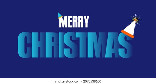 Feliz navidad Sombra titular efecto de texto post.  Vector Premium