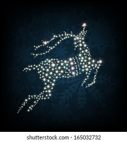 Merry Christmas shine deer. Vector illustration