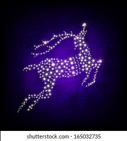 Merry Christmas shine deer. Vector illustration