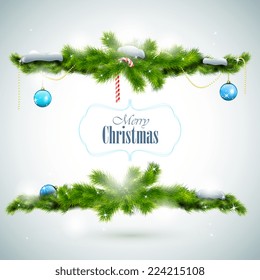 Merry Christmas Shiny Greeting Card. Vector Illustration.