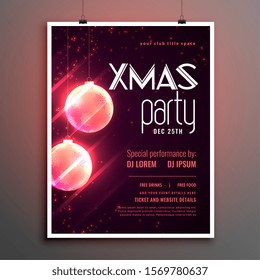 merry christmas shiny party cover poster template design