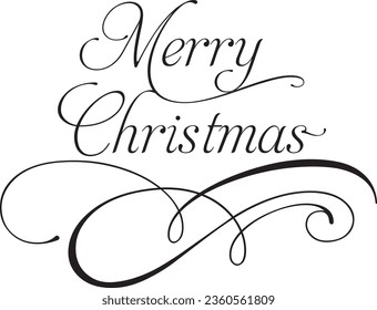 Merry Christmas sign design vector laser cut