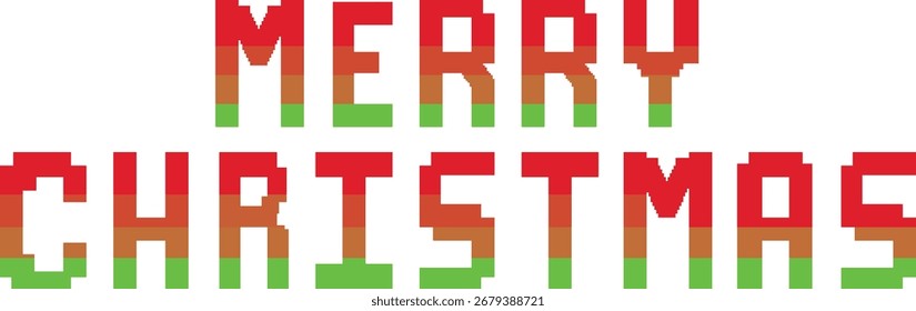 Merry Christmas Sign Pixelated Vector
