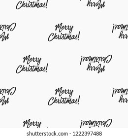 Merry Christmas sign seamless pattern.