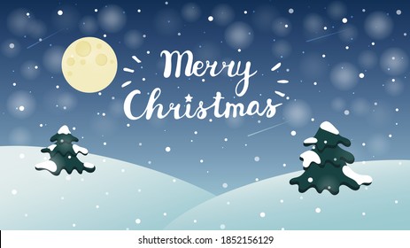 Merry Christmas sign. Winter illustration