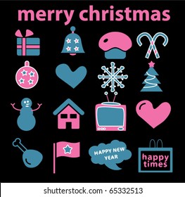 Frohe Weihnachtszeichen. Vektorgrafik