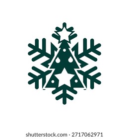 Frohe Weihnachten Silhouette Logo Vektor Linie Kunst Logo Design