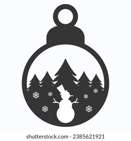 Merry Christmas silhouette night scene landscape