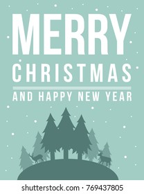 Merry Christmas silhouette style background