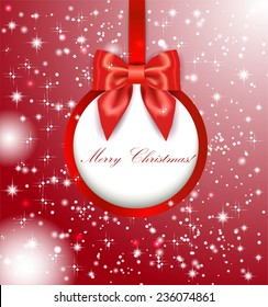 Merry Christmas, silk ribbon with bow