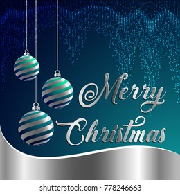 merry Christmas silver balls 2018, 2019, 2020