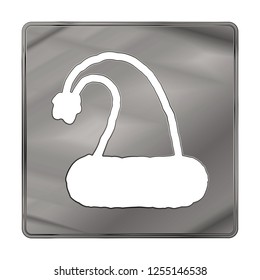 Merry Christmas silver icon. Winter icon in beautiful gradient design isolated on white background. New year sign vector illustration. Christmas Santa Claus hat symbol.