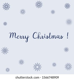 Merry Christmas! Simple christmas card on a light background. Positive vector illustration. Holiday greetings. Vector illustration
