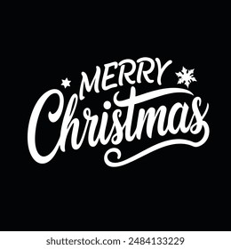 "Navidades Merry", Simple, Plano, Tipografía, decorativo completo, aislado en silueta blanca ilustración de Arte vectorial