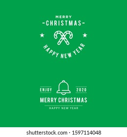 merry christmas simple logo 2020