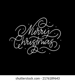 Merry Christmas simple modern calligraphy design for invitation and greeting card. 