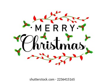 Merry Christmas simple text and ornement design 