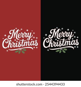 
 Merry Christmas simple typography design
