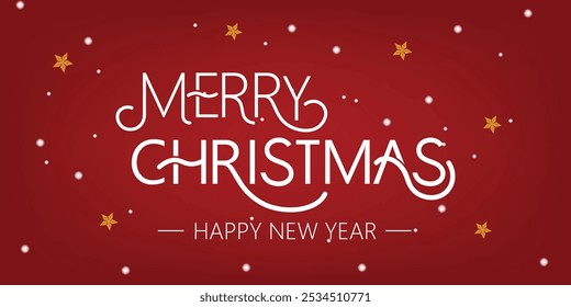 merry christmas simple typography, vector illustration
