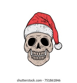 MERRY CHRISTMAS SKULL LOGO WHITE BACKGROUND