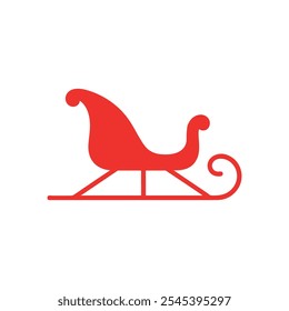 merry christmas sleigh silhouette vector design flat illustrations