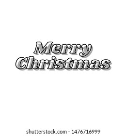 Merry Christmas slogan. Black line icon with gray shifted flat filled icon on white background. Illustration.