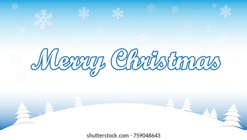 Merry christmas with snow down background vector desing 